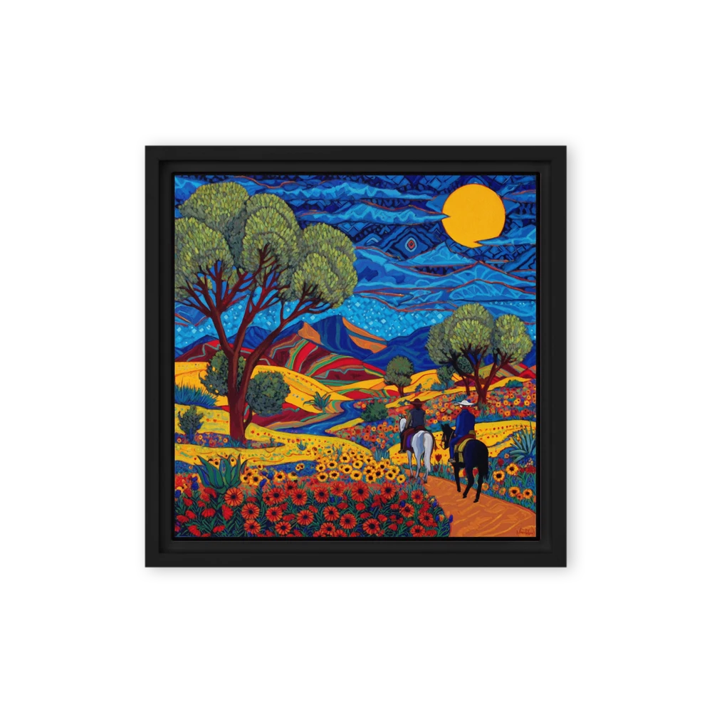 Riders Through a Vibrant Landscape | Art Print