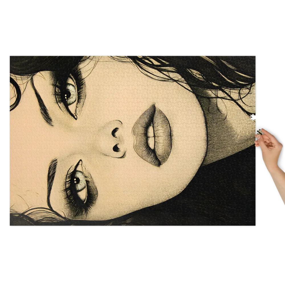 Retrato Ilustrativo de Beleza 
 Puzzle em caixa de metal