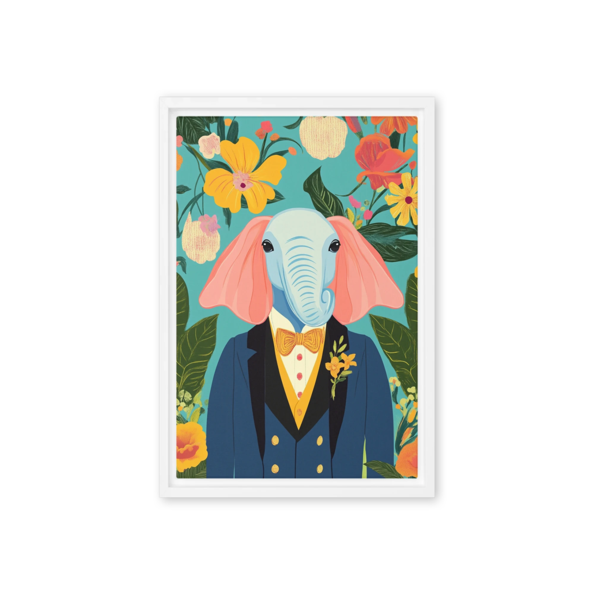 Whimsical Elephant in Tuxedo