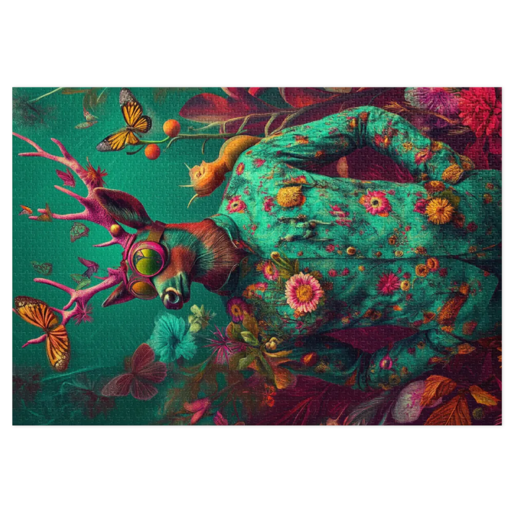 Surreal Deer with Floral Patterns | Jigsaw Puzzle (252/520 pieces)