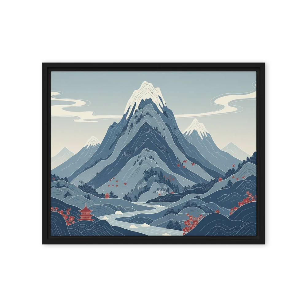 Tranquil Ukiyo-e Mountains | Art Print