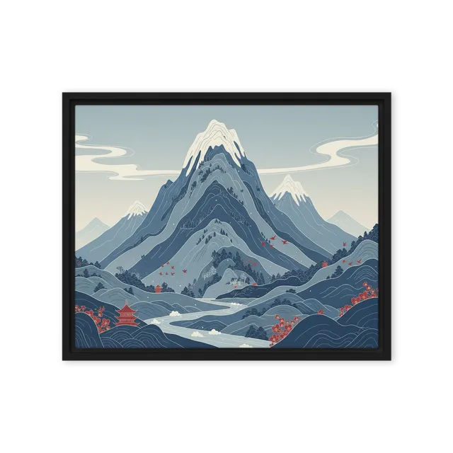 Tranquil Ukiyo-e Mountains | Art Print