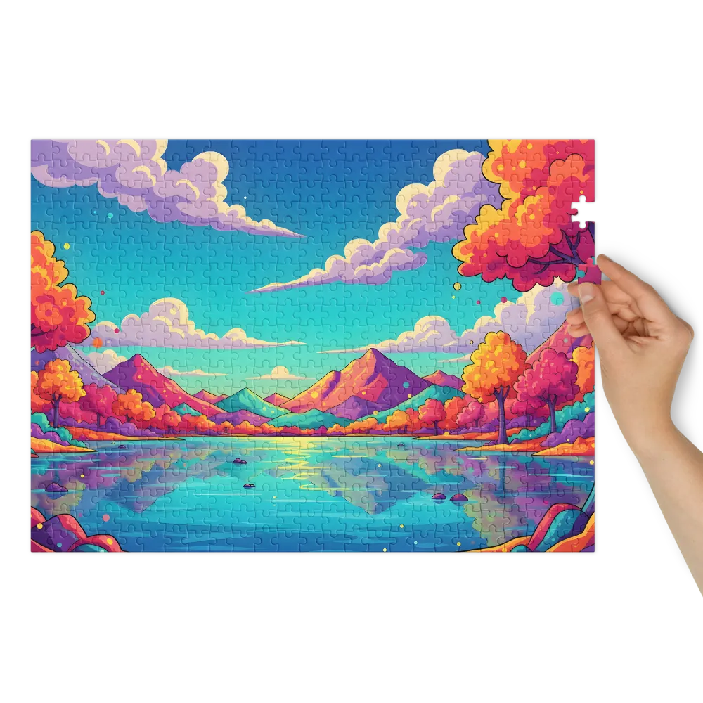 Dreamscape Lake Reflections 
 Jigsaw Puzzle in Tin Box