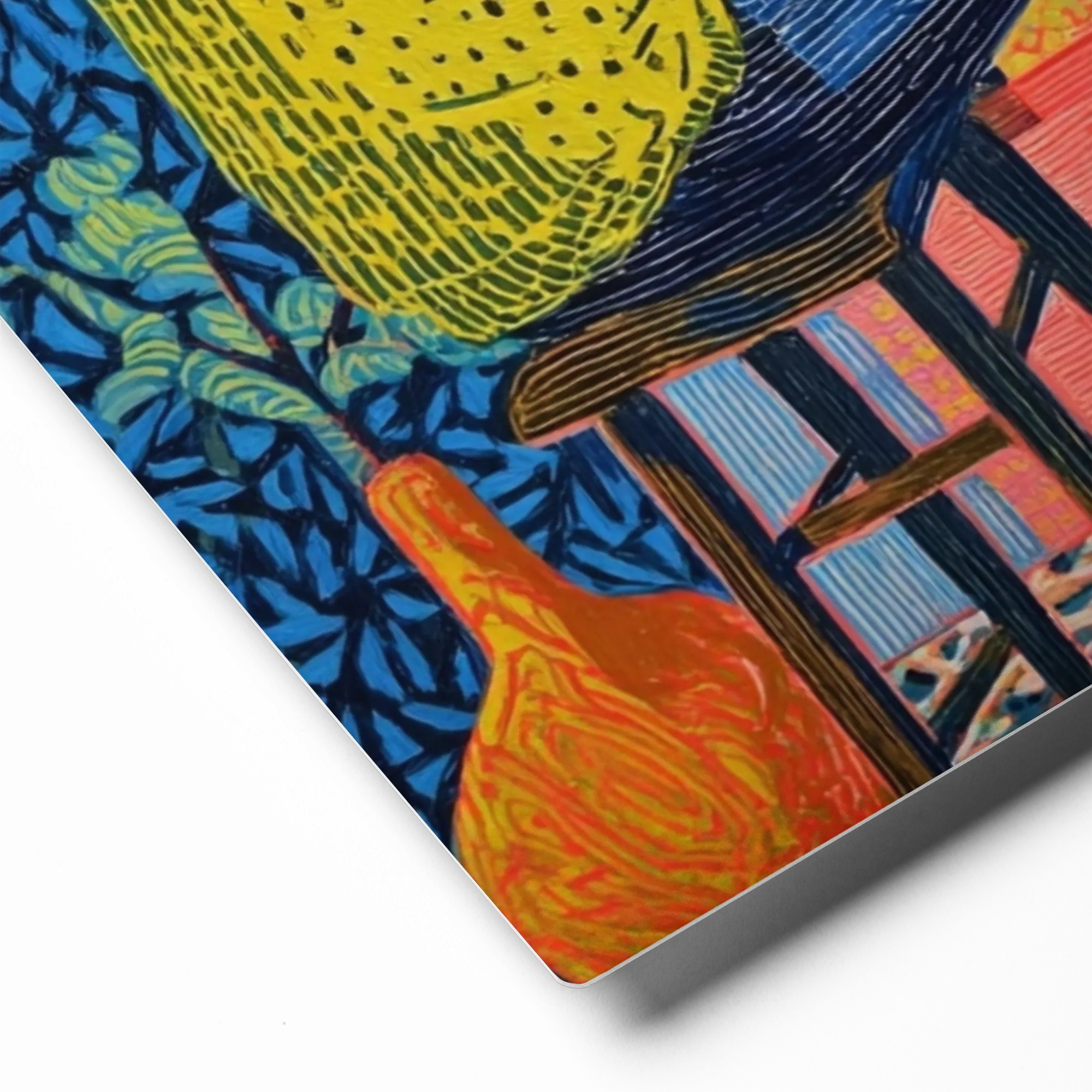 Seated Figure in Patterned Room | Art Print