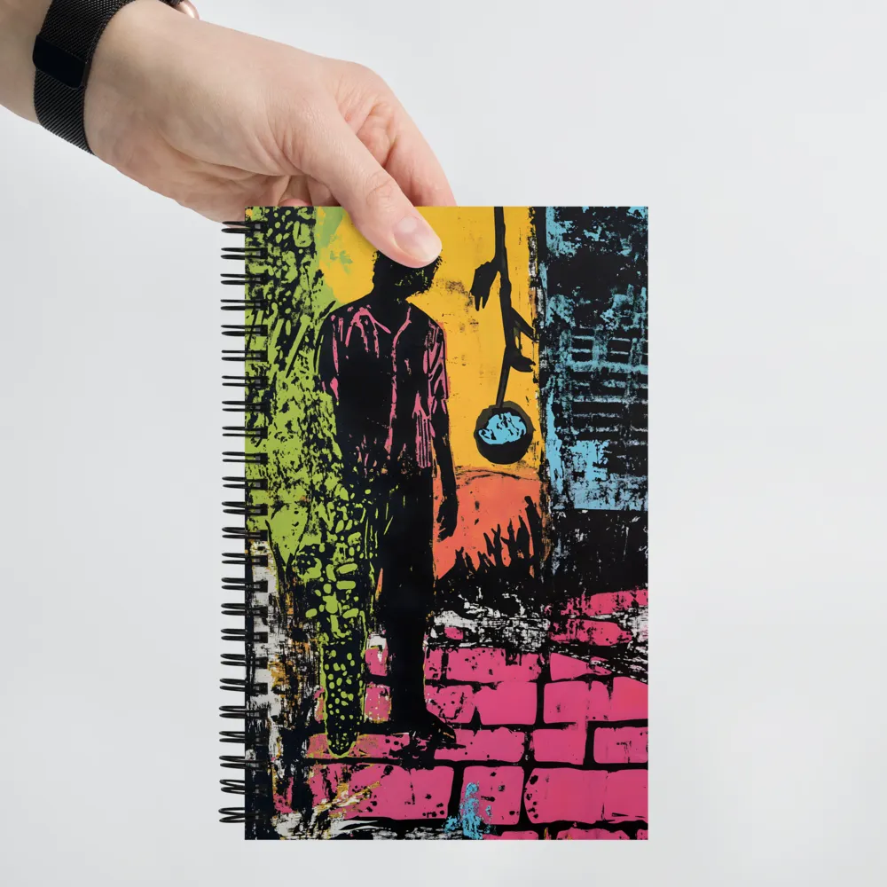 Urban Silhouette in Neon 
 Spiral Notebook | 140 pages