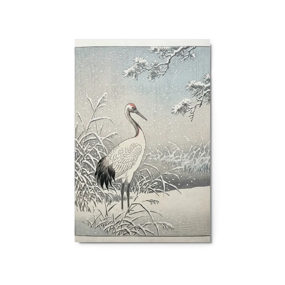 Winter Crane Serenity 
 Metal Print | 11″x 14″