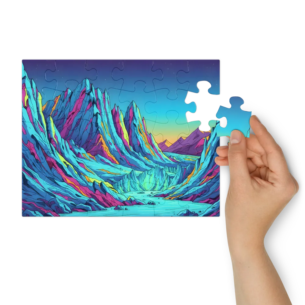 Psychedelic Mountain River 
 Jigsaw Puzzle in Tin Box