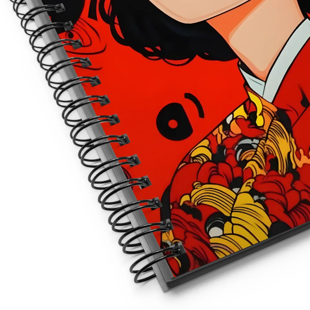 Surreal Neo-Ukiyo-e Portrait 
 Spiral Notebook | 140 pages
