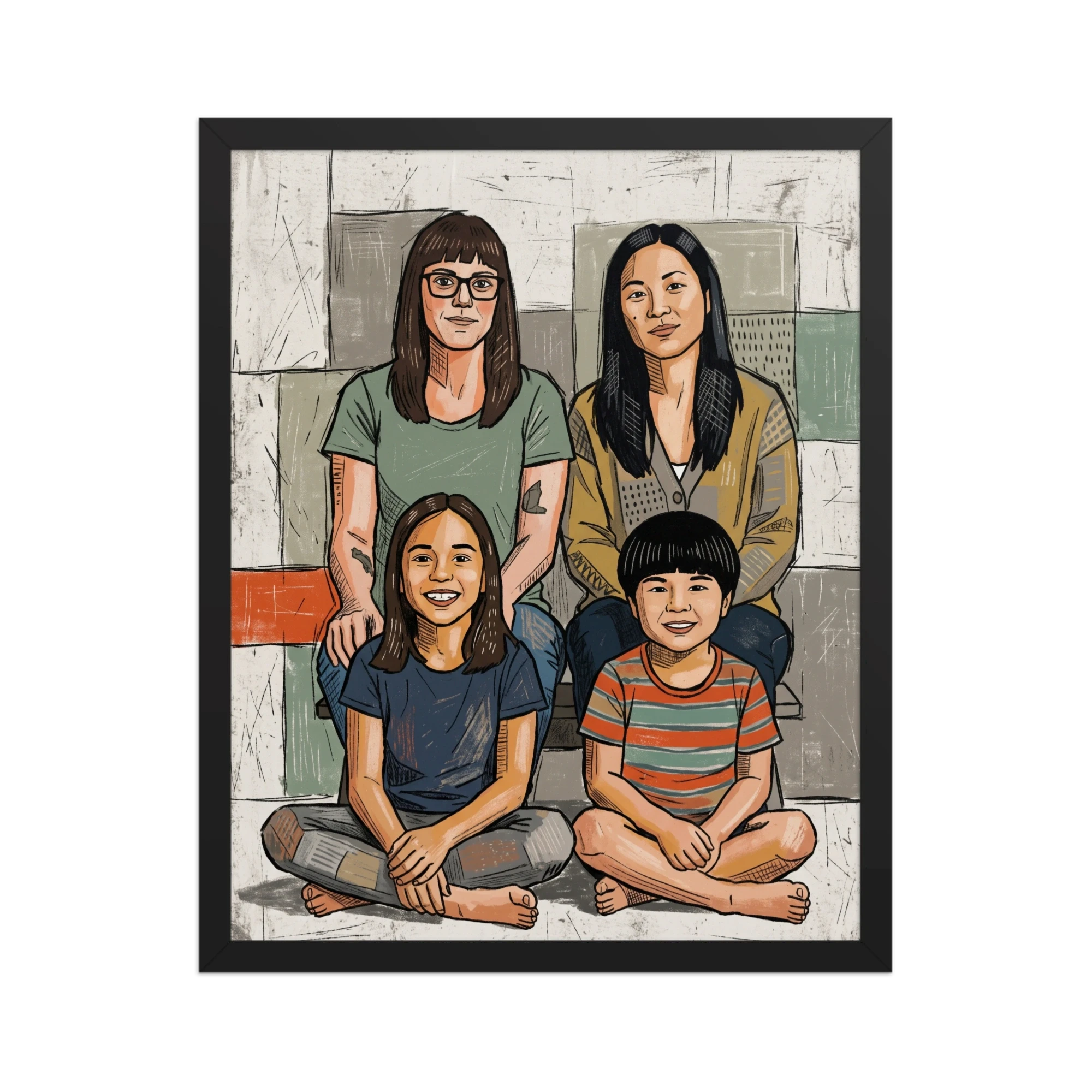 Family Portrait — Totemic Expressionism