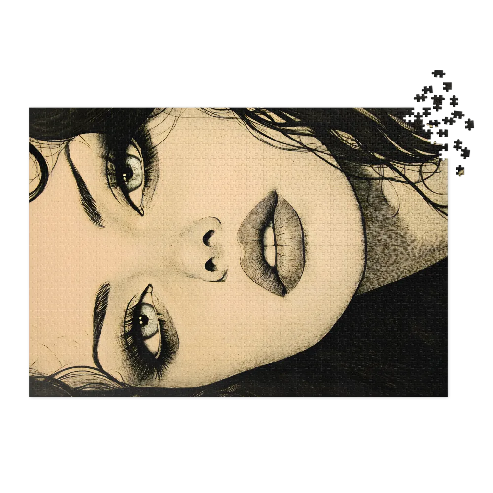 Retrato Ilustrativo de Beleza 
 Puzzle em caixa de metal