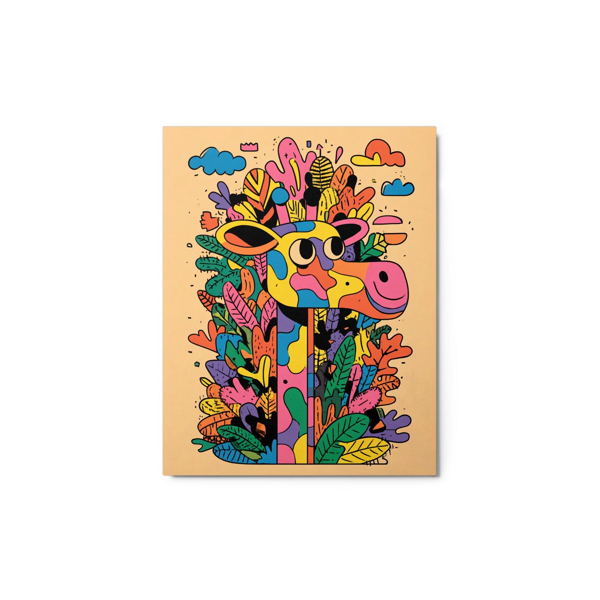 Whimsical Rainbow Giraffe