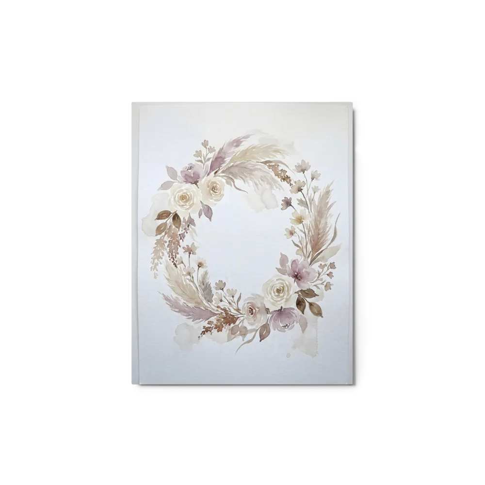 Bohemian Floral Wreath 
 Metal Print | 16″x 20″