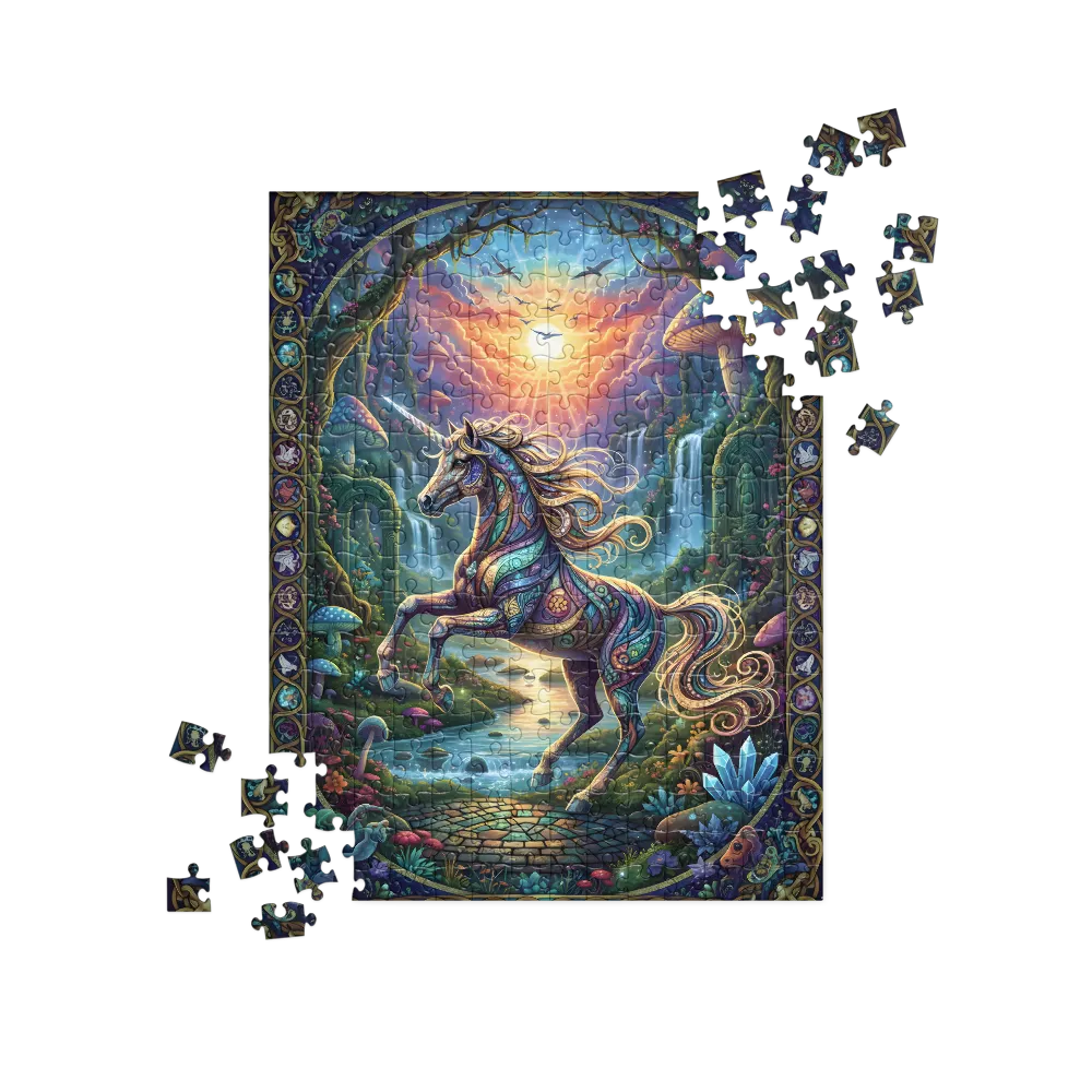 Mosaic Unicorn 
 Jigsaw Puzzle