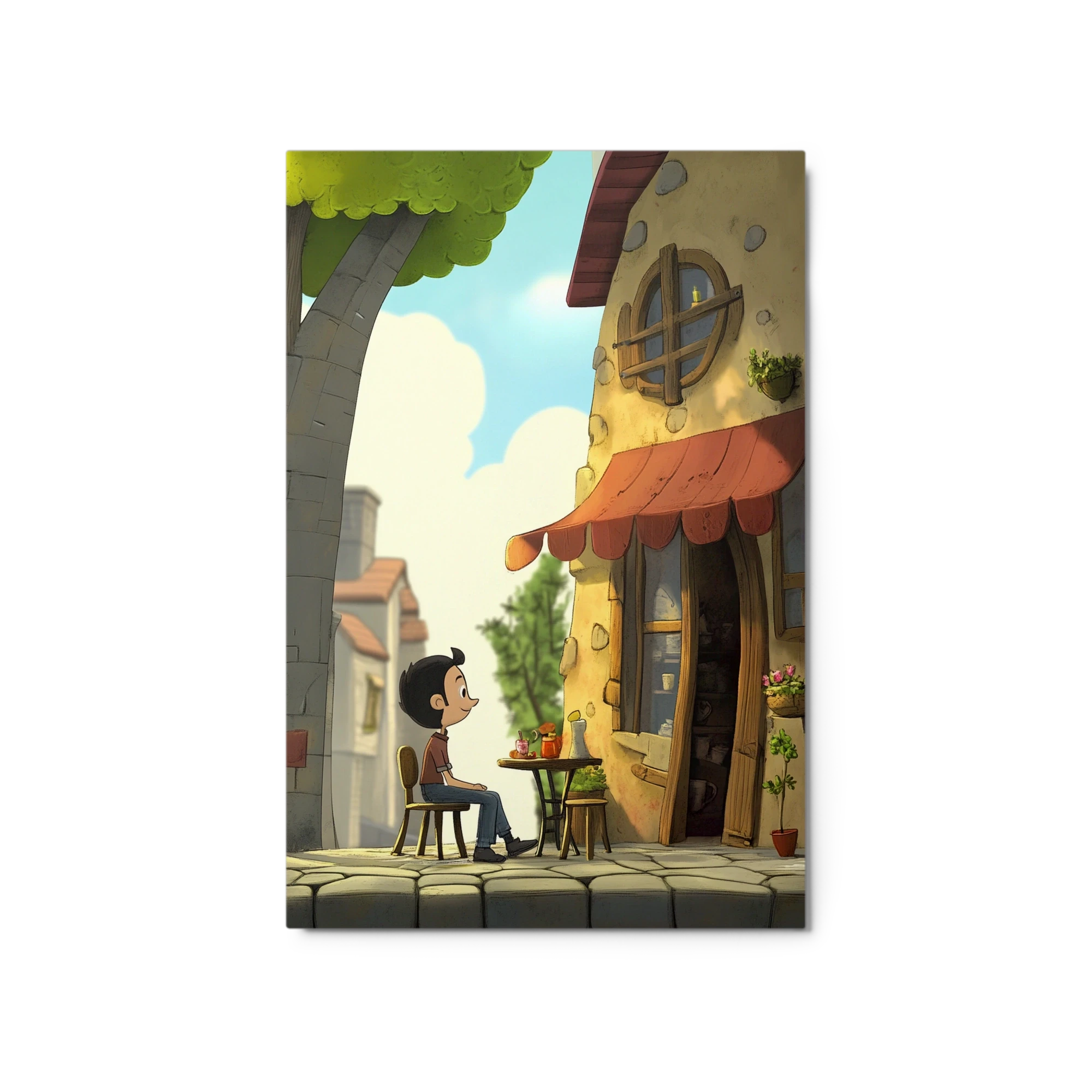 Boy at a Café Table