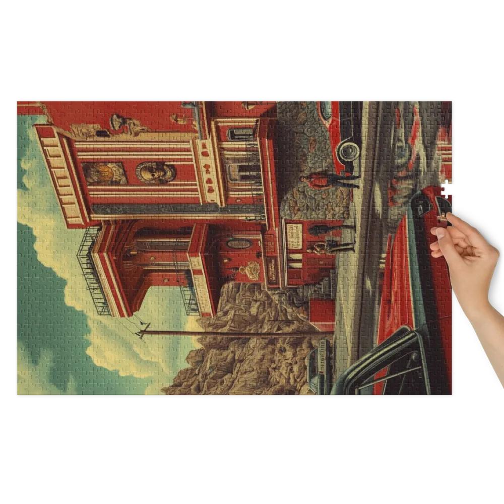 Surreal Retro Building with Cars | Jigsaw Puzzle (252/520 pieces)
