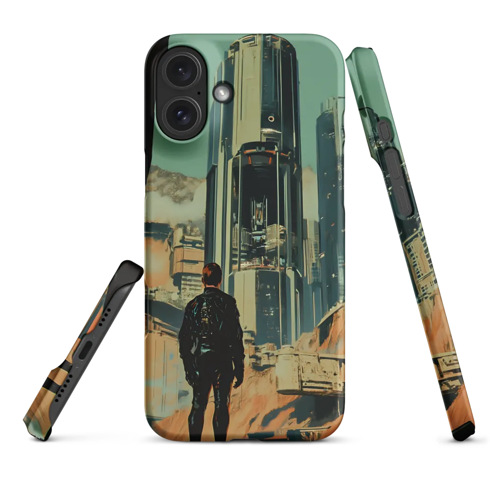 Futuristic Cityscape with Figure | Phone Case