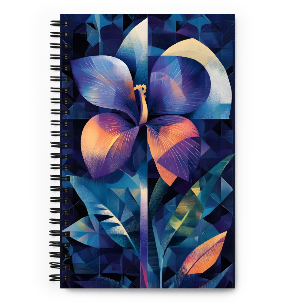 Luminous Geometric Iris 
 Spiral Notebook | 140 pages