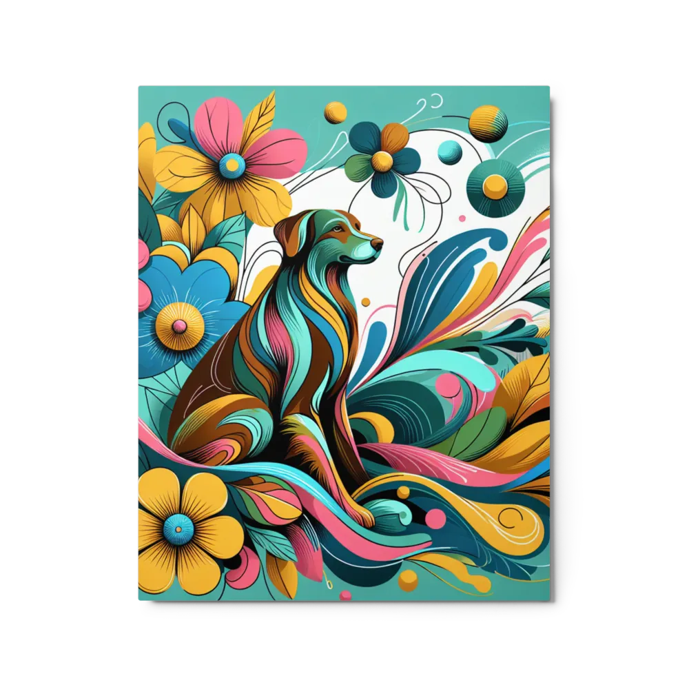 Floral Dog Portrait 
 Canvas | 10″x 10″