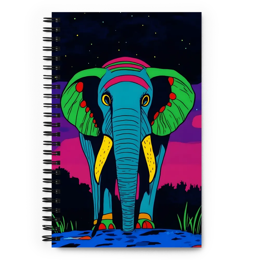 Neon Night Elephant 
 Spiral Notebook | 140 pages
