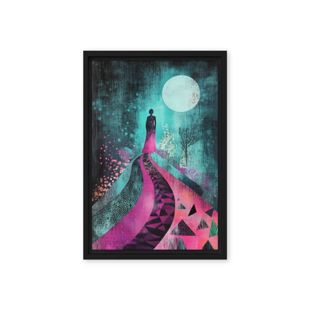 Stylized Figure on Winding Path