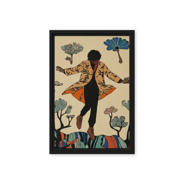 Leaping Figure with Floral Coat | Art Print