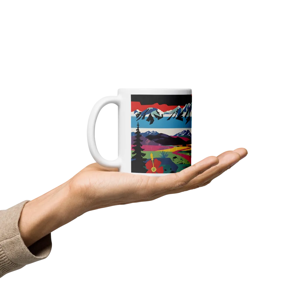 Prismatic Mountain Poster 
 Mug with Red inside | 15 oz