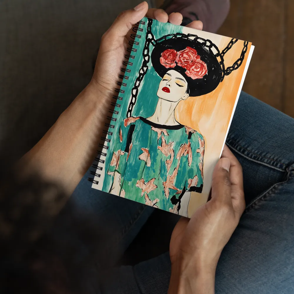 Floral Hat Portrait 
 Spiral Notebook | 140 pages