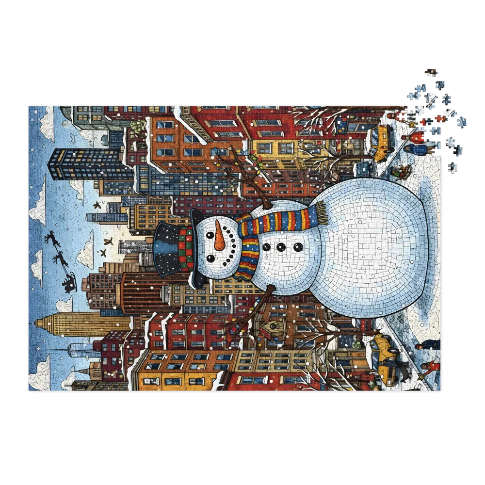 Urban Snowman Mosaic | Jigsaw Puzzles
