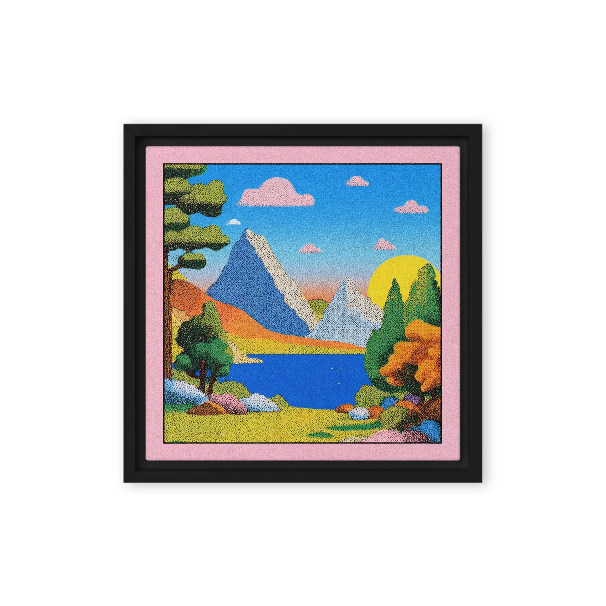 Pointillist Mountain Sunrise