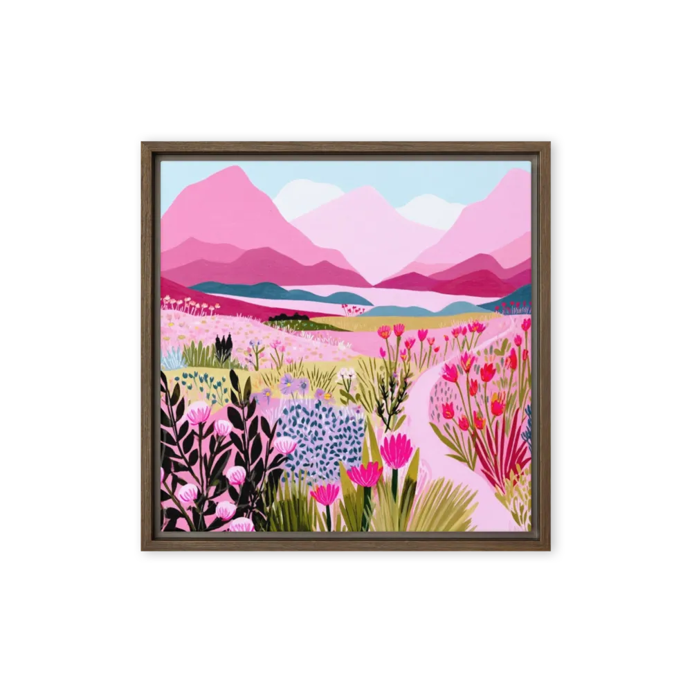 Path to Pink Peak 
 Poster with Black Frame | 18″x 18″