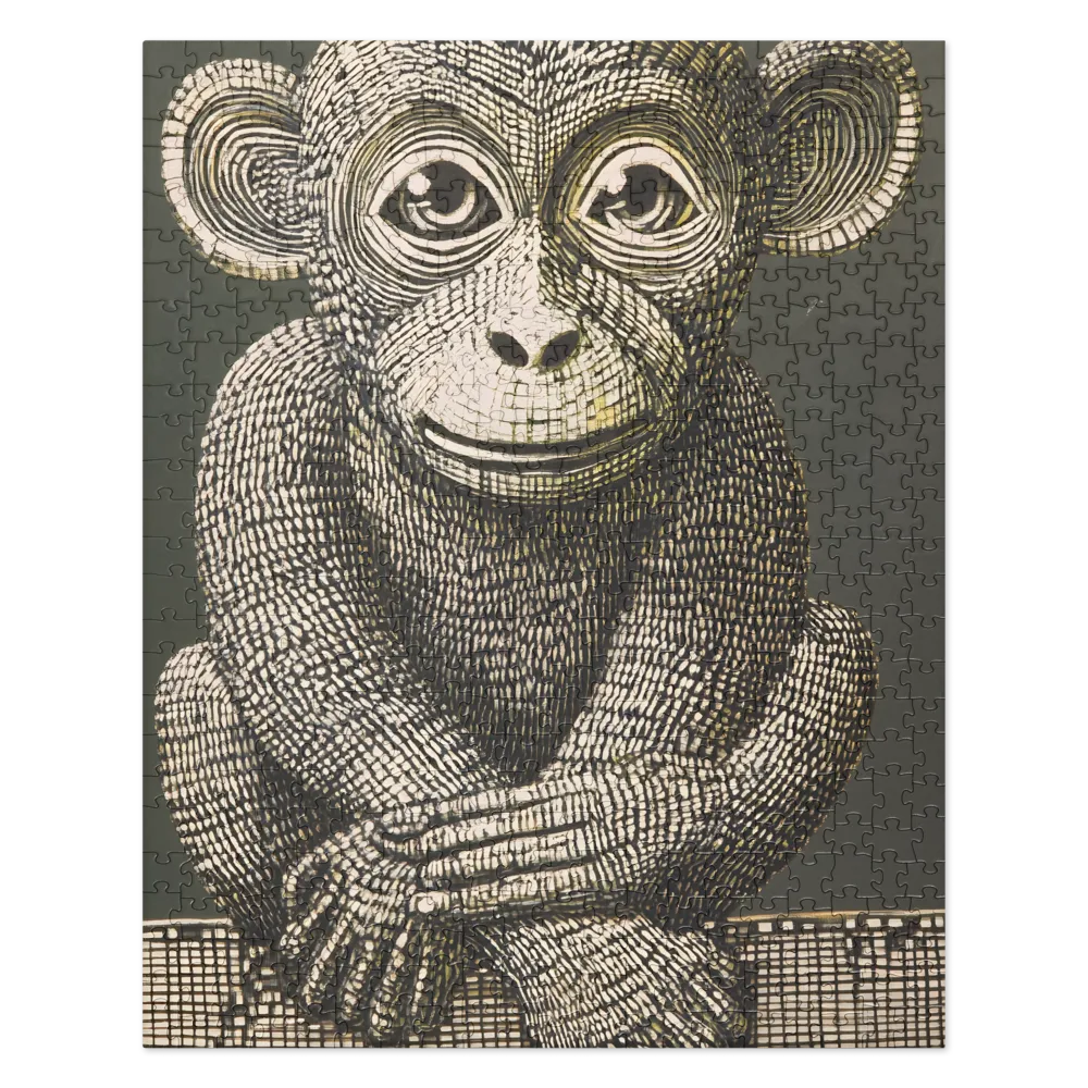 Textured Monkey Portrait 
 Jigsaw Puzzle