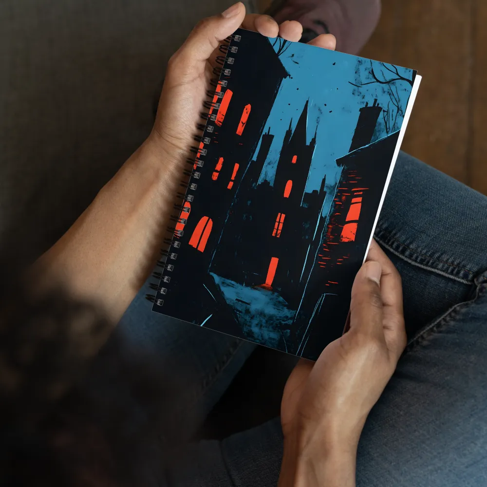 Crimson Glow in Gothic Alley 
 Spiral Notebook | 140 pages