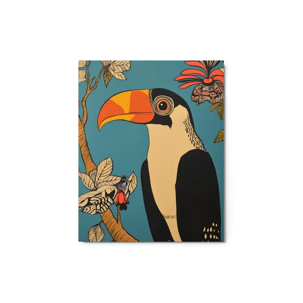 Tropical Toucan Illustration 
 Canvas with White Frame