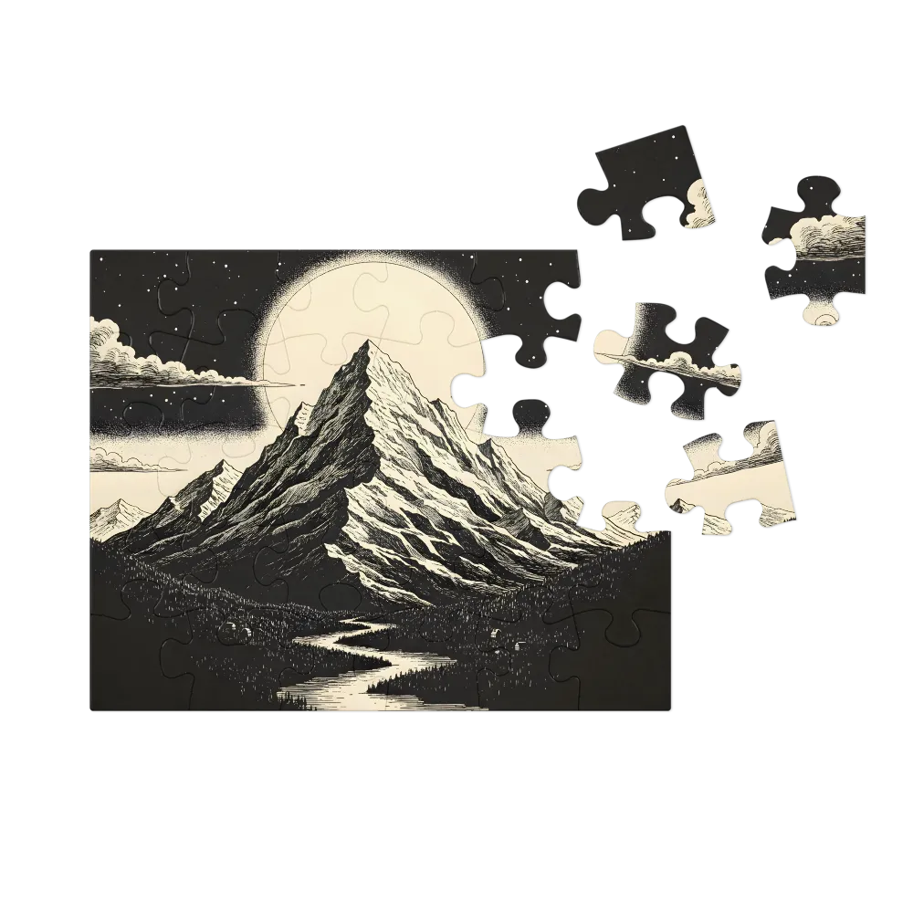 Lunar Mountain Landscape 
 Jigsaw Puzzle in Tin Box