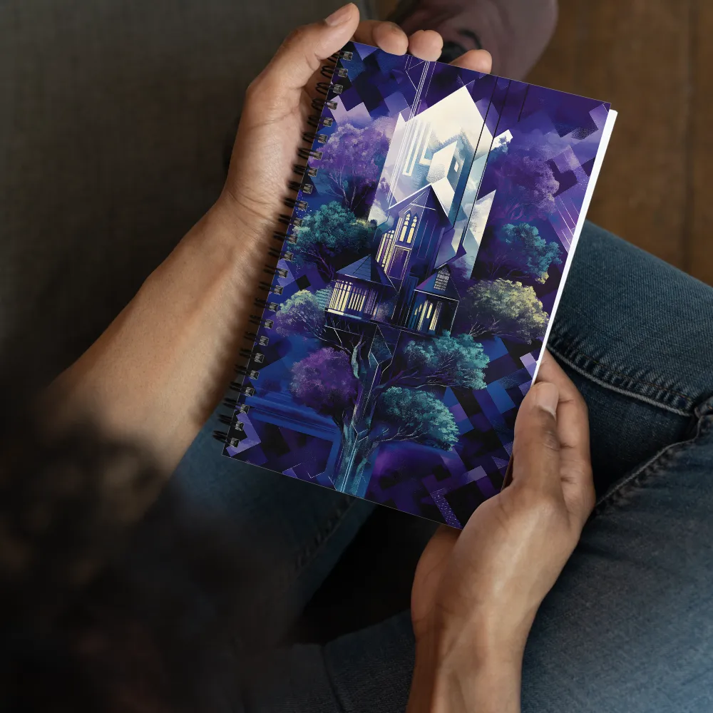 Geometric Fantasy Tree Houses 
 Spiral Notebook | 140 pages