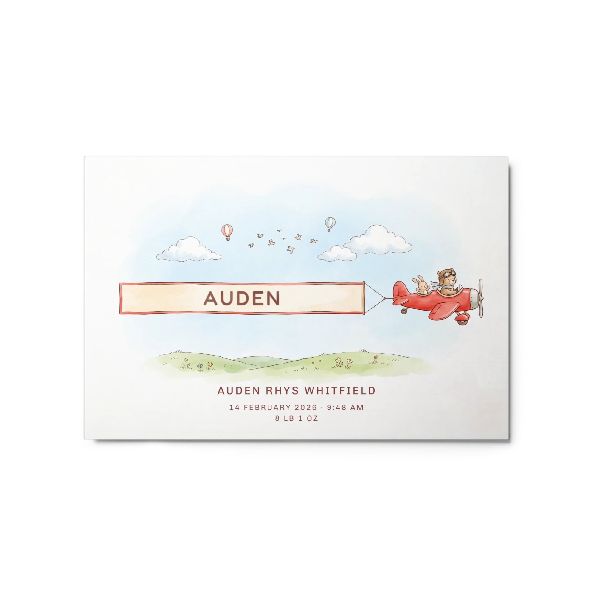 Nursery Name Art — Banner Plane