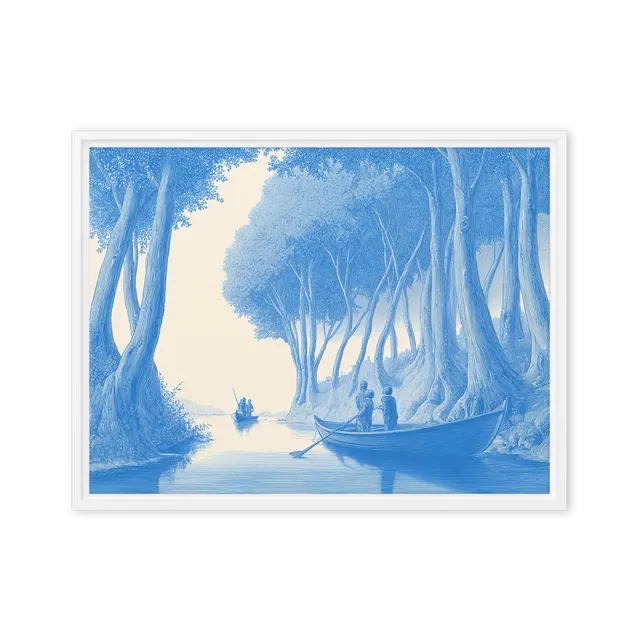Serene River Engraving | Art Print