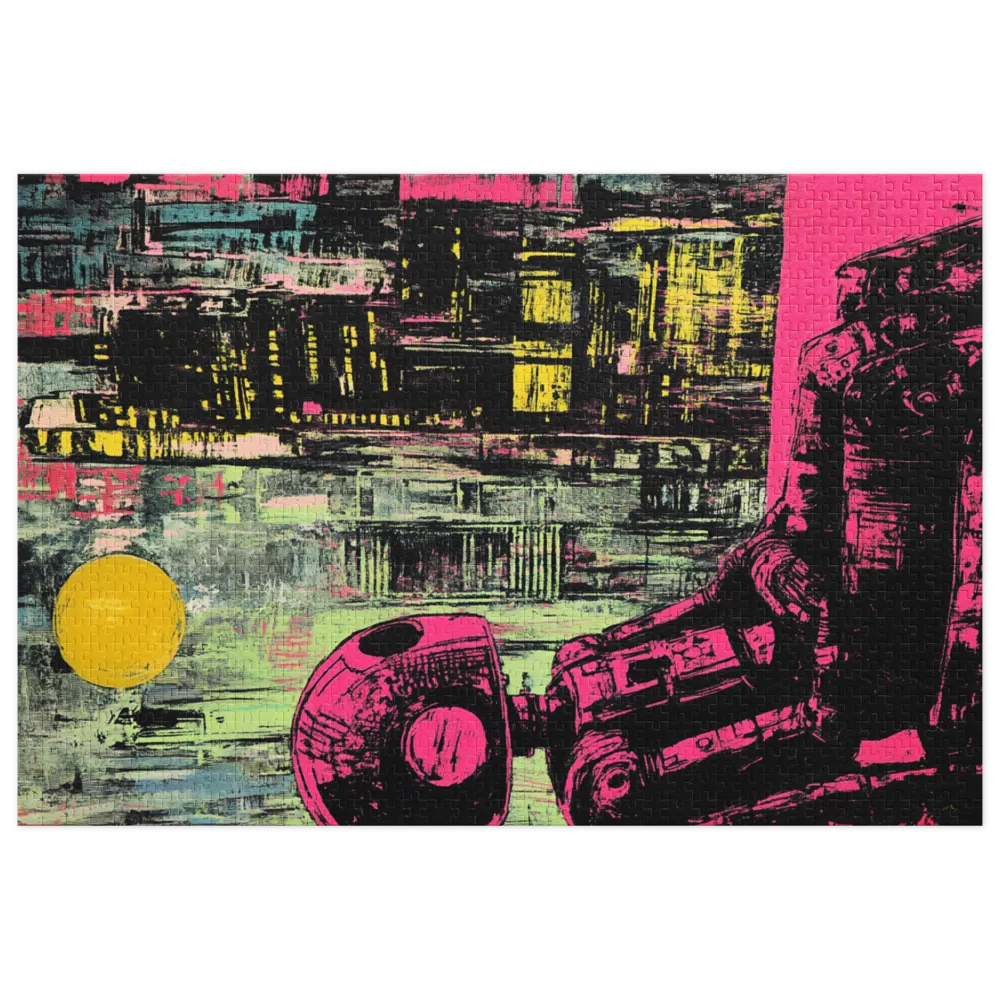 Neon Dystopian Future 
 Jigsaw Puzzle in Tin Box