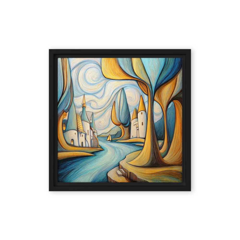 Swirling River Village | Art Print