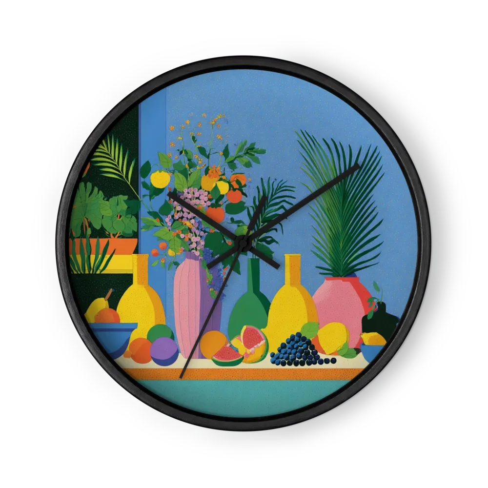 Midnight Botanical Still Life | Wall Clock