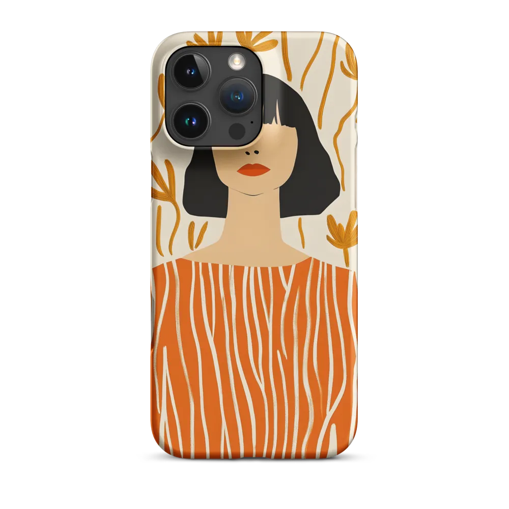 Woman in Orange Stripes | Phone Case