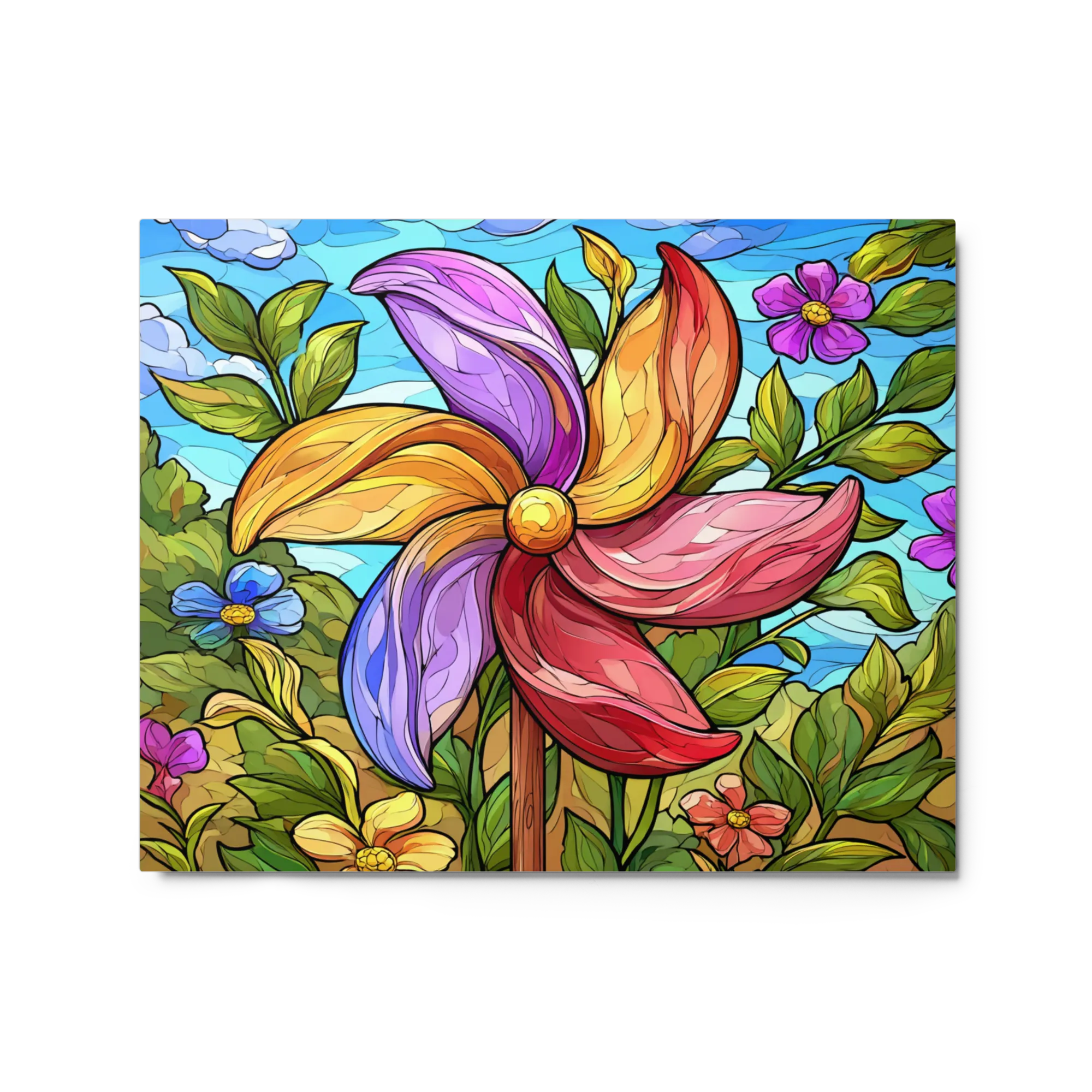 Whirling Garden Colors 
 Canvas with Black Frame