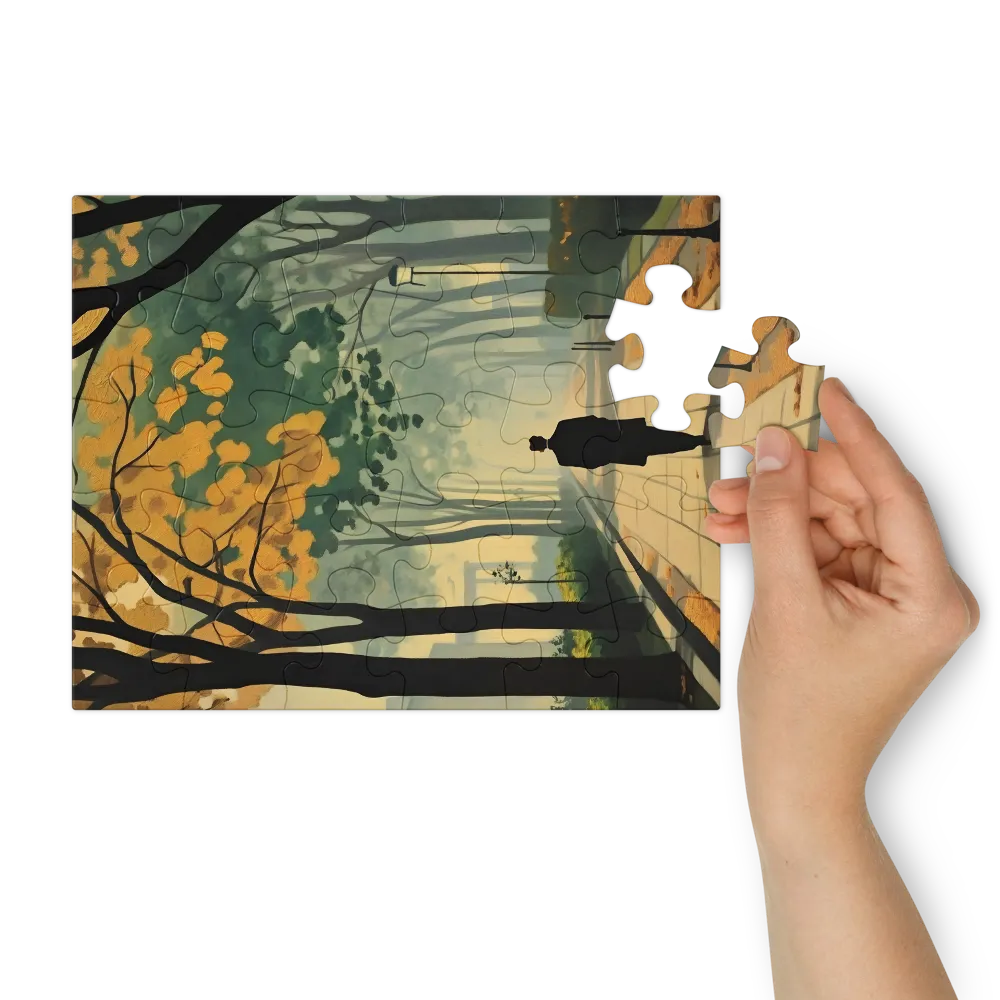 Solitary Stroll in Autumn 
 Jigsaw Puzzle in Tin Box