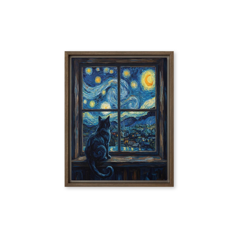 Cat's Starry Night Dream | Art Print