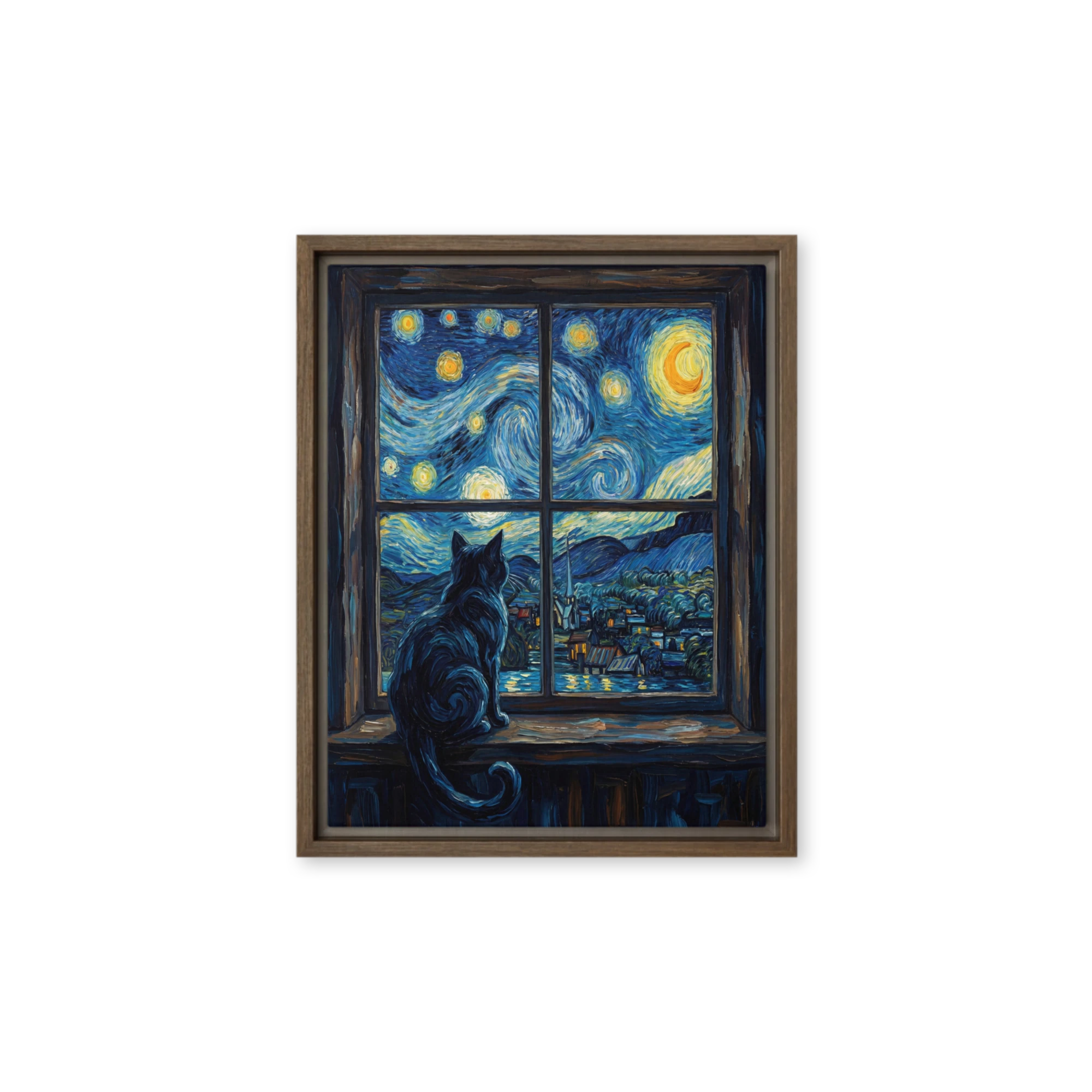 Cat's Starry Night Dream | Art Print