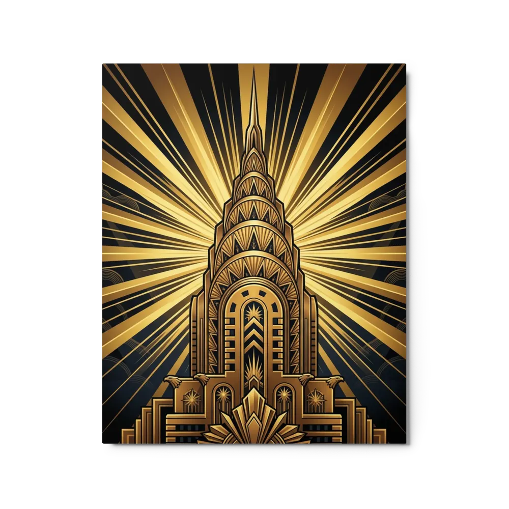 Golden Art Deco Chrysler | Art Print