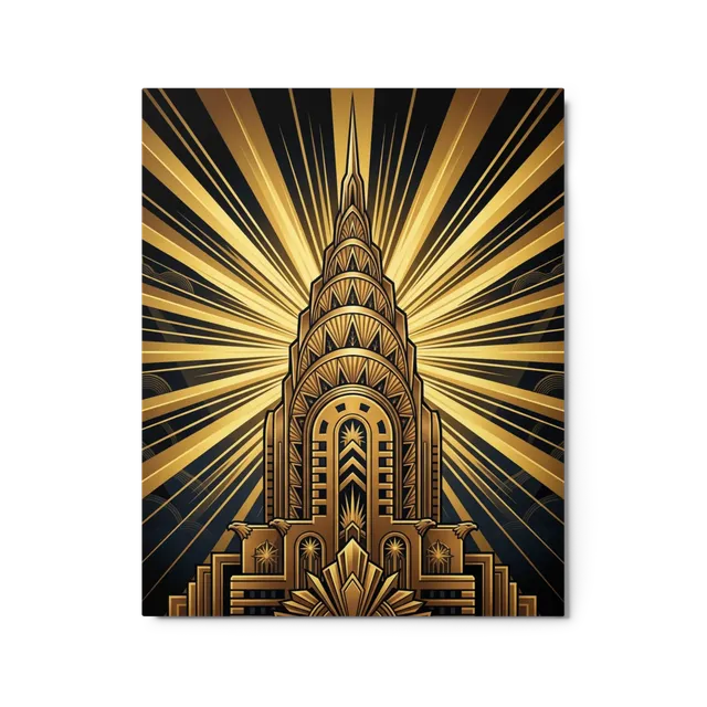 Golden Art Deco Chrysler | Art Print