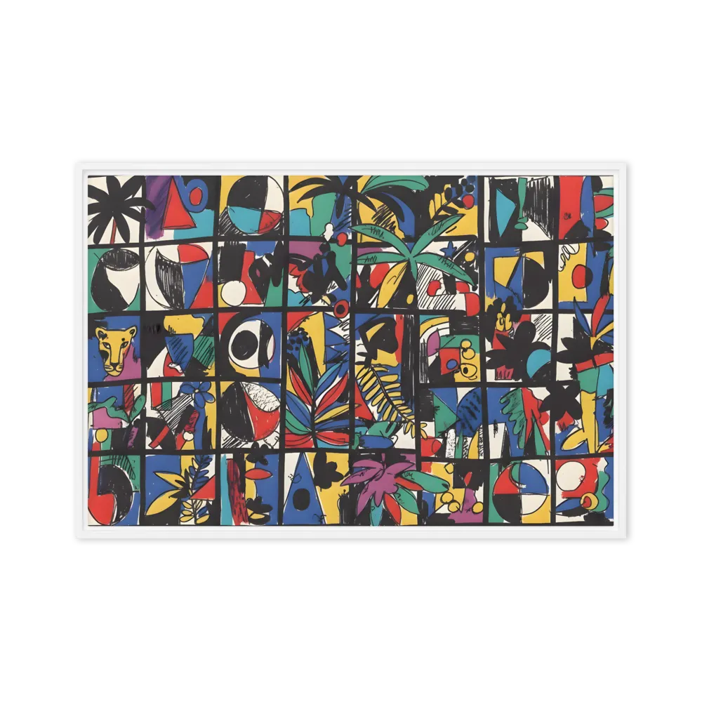 Tropical Grid Collage 
 Canvas | 18″x 26″