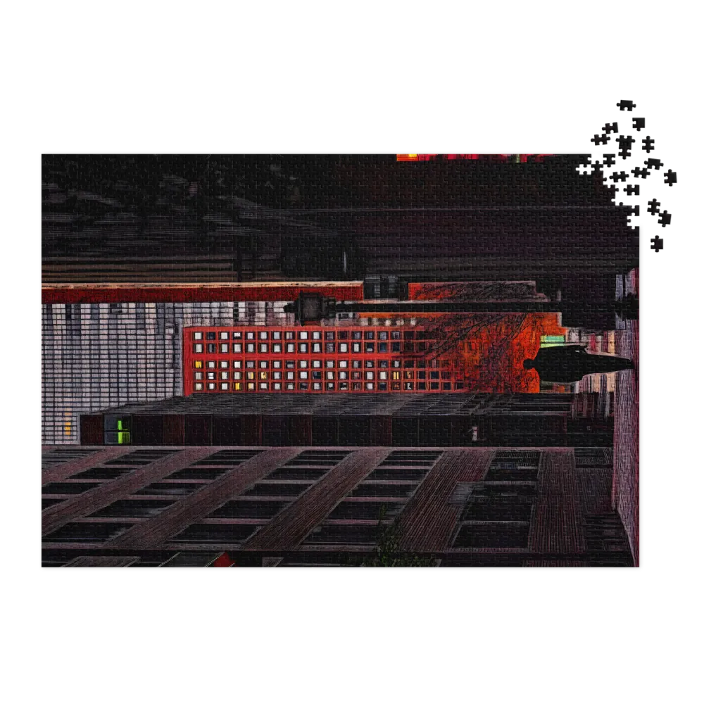 Urban Silhouette in Alley | Jigsaw Puzzle (252/520 pieces)