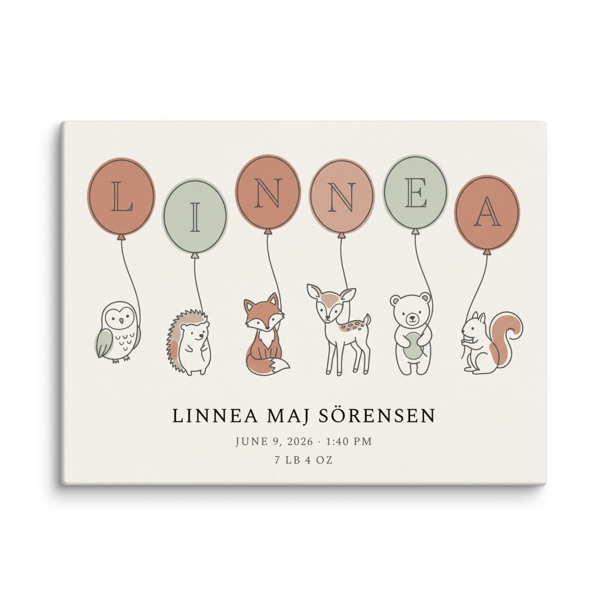Nursery Name Art — Line-Art Balloons